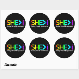 SHE>i Zien dat ze zichzelf machtig maken Ronde Sticker
