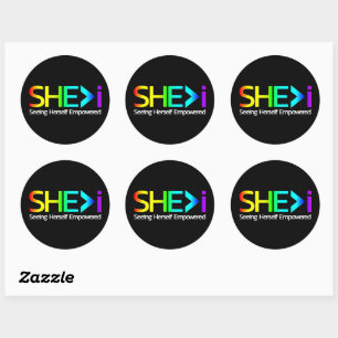 SHE>i Zien dat ze zichzelf machtig maken Ronde Sticker