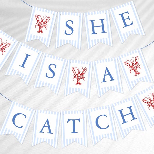 She Is A Catch Coastal Hamptons Bachelorette Vlaggetjes