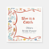 She Is a Catch Coastal Nautical Bridal Shower Servet (Voorkant)