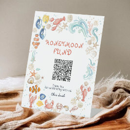 She Is a Catch Honeymoon Fund Bridal Shower Reclamebord Met Voetstuk