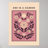 She Is a Garden – Botanical Wall Art (Blush) Poster (Voorkant)