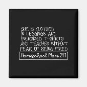 She Is Clothed In Leggings And Oversized Homeschoo Magneet (Voorkant)