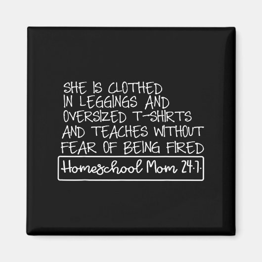 She Is Clothed In Leggings And Oversized Homeschoo Magneet (Voorkant)