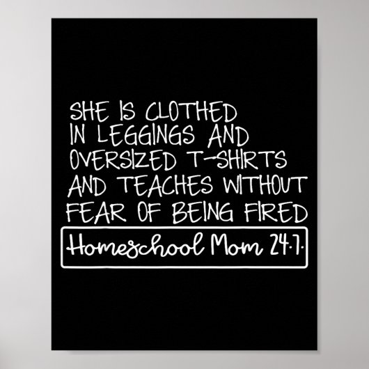 She Is Clothed In Leggings And Oversized Homeschoo Poster (Voorkant)