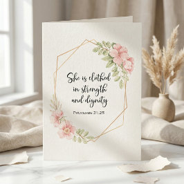 She Is Clothed in Strength and Dignity Birthday Kaart