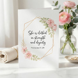 She Is Clothed in Strength & Dignity Encouragement Kaart