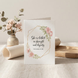 She Is Clothed in Strength & Dignity Hard Times Kaart