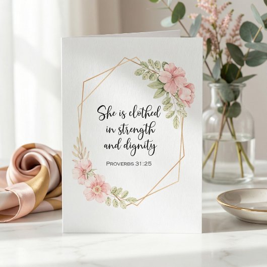 She Is Clothed in Strength & Dignity Thank you Kaart