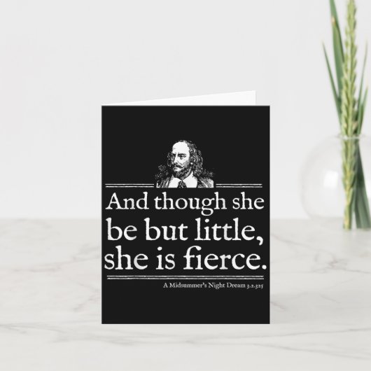 She Is Fierce Shakespeare Quote Shirt Theater Play Kaart (Voorkant)