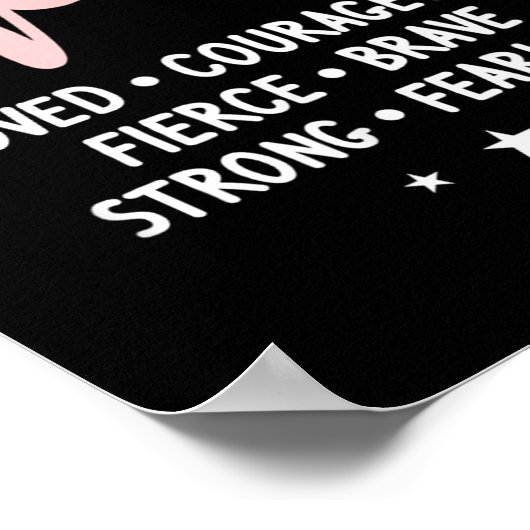 She Is Loved Courageous Fierce Brave Strong Fearle Poster (Hoek)