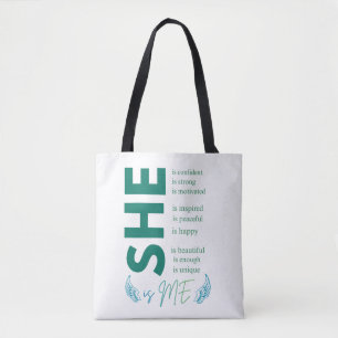 SHE Is Me Inspirerende Vrouwen Empowerment Trui Tote Bag