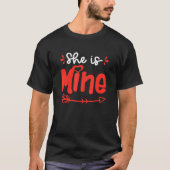 She Is Mine He Is Mine Set Matching Couples Valent T-shirt (Voorkant)