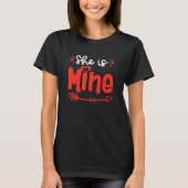 She Is Mine He Is Mine Set Matching Couples Valent T-shirt (Voorkant)