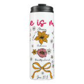 She Is Mom Floral Affirmation Scripture Art Thermosbeker (Voorkant)