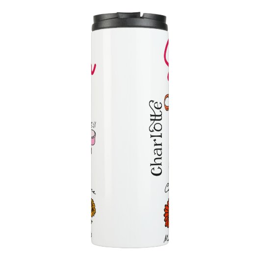 She Is Mom Floral Affirmation Scripture Art Thermosbeker (Achterkant)