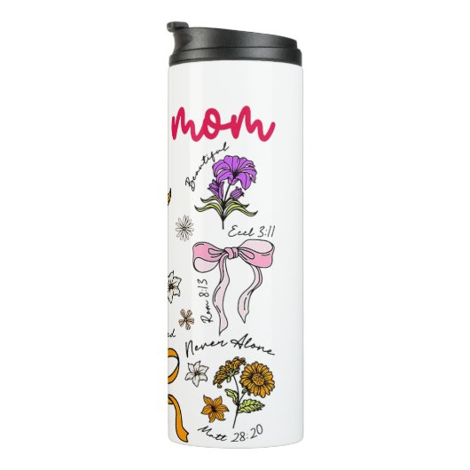 She Is Mom Floral Affirmation Scripture Art Thermosbeker (Geroteerd rechts)