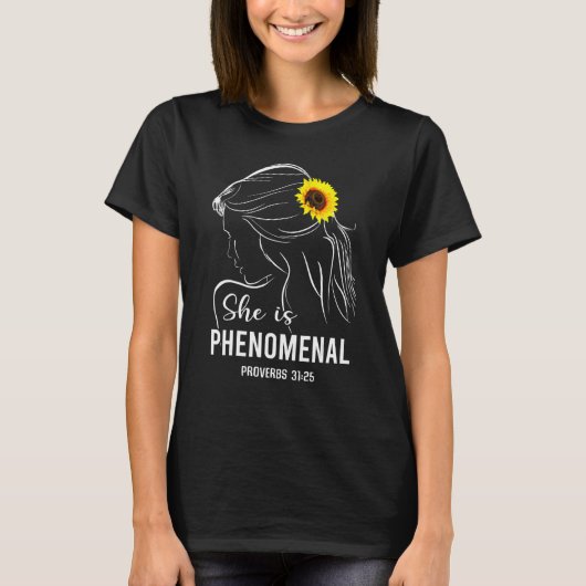 She Is Phenomenal Bible Verse Religious  for Women T-shirt (Voorkant)