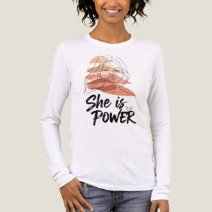 She Is Power - Abstracte vrouwelijke lijnkunst met Tri-Blend Shirt