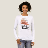 She Is Power - Abstracte vrouwelijke lijnkunst met Tri-Blend Shirt (Voorkant)