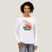 She Is Power – Desert Tones Vrouwelijke lijnkunst Tri-Blend Shirt (Voorkant)