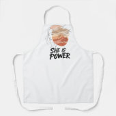 She Is Power - Vrouwelijke Desert Line Art Illustr Schort (Voorkant)