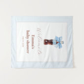 She Is Ready to Pop Blue Soda Pop Baby Shower Wandkleed (Voorkant (horizontaal))