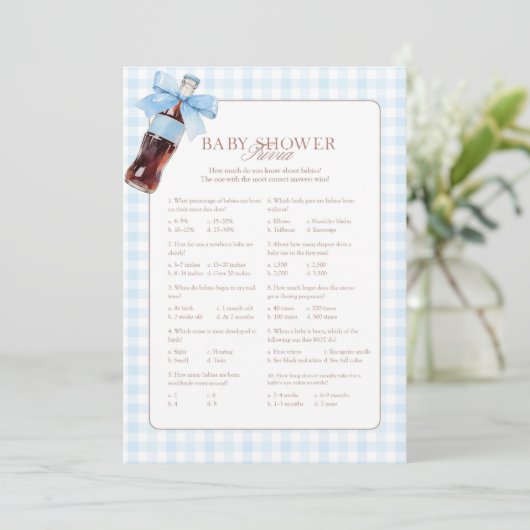 She Is Ready to Pop Blue Trivia Game Card Advieskaart (Staand voorkant)