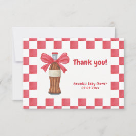 She is Ready to Pop Soda Bottle Baby Shower Bedankkaart