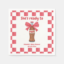 She is Ready to Pop Soda Bottle Baby Shower Servet