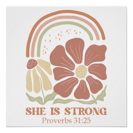She is strong Bible Verse  Perfect Poster (Voorkant)