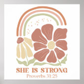 She is strong Bible Verse Poster (Voorkant)