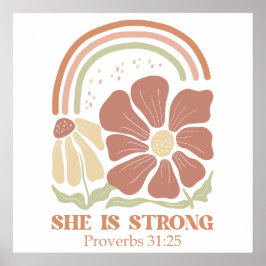 She is strong Bible Verse Poster