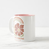 She is strong Bible Verse  Tweekleurige Koffiemok (Voorkant links)
