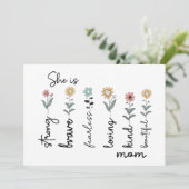 She is Strong, Brave, Fearless, Loving Mothers Day Kaart (Staand voorkant)