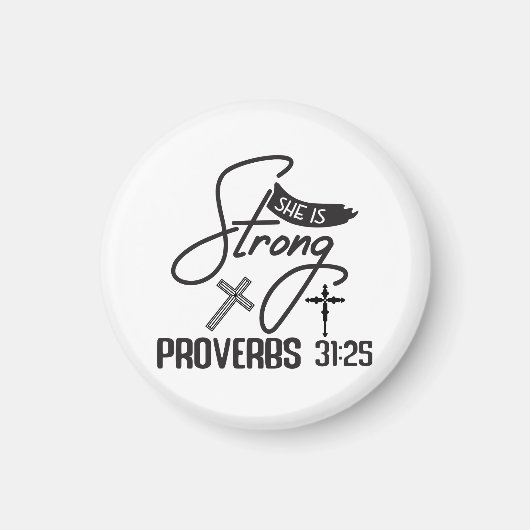 She is Strong" Collection – Proverbs 31:25 Magneet (Voorkant)