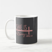 She Is Strong Proverbs 31_25 Shirt  Koffiemok (Links)