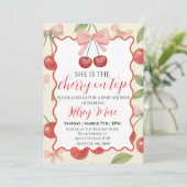 She Is The Cherry On Top Invitation Kaart (Staand voorkant)