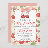 She Is The Cherry On Top Invitation Kaart (Voorkant / Achterkant)