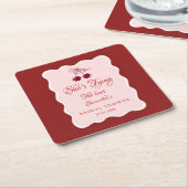 She is tying the knot Bridal Shower Kartonnen Onderzetters (Schuin)