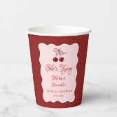 She is tying the knot Bridal Shower Papieren Bekers (Achterkant)