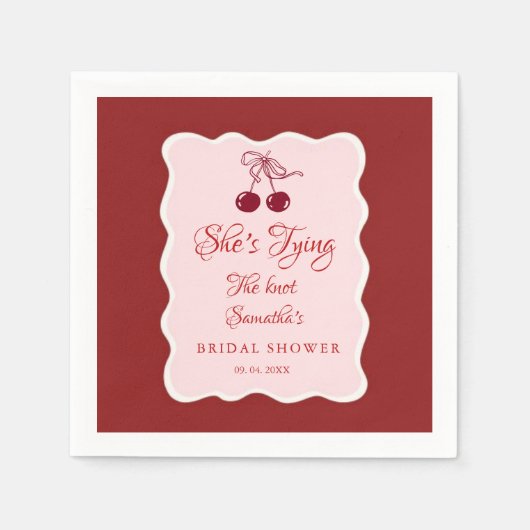 She is tying the knot Bridal Shower Servet (Voorkant)