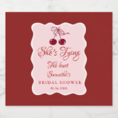 She is tying the knot Bridal Shower Sparkling Wijnetiket (Enkel label)