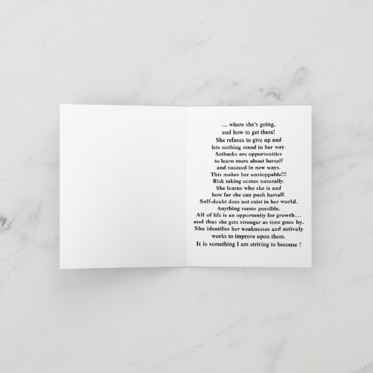 She Know Who She Is  Kaart (Binnen)