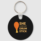 She Likes My Drum Stick Funny Couple Matching Than Sleutelhanger (Voorkant)