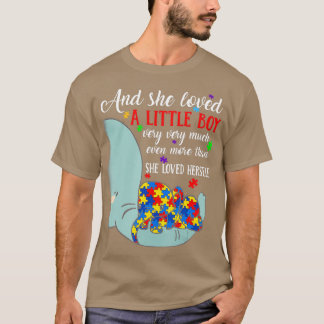 She Loved A Little Boy Very Much Autism Elephant M T-shirt