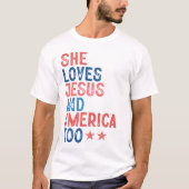 SHE LOVES JESUS AND AMERICA TOO T-SHIRT (Voorkant)