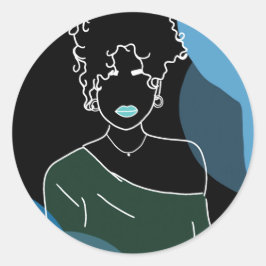 she - negativo ronde sticker