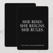 She Reigns Card – Motivational Feminist Quote Gift Feestdagenkaart (Voorkant / Achterkant)
