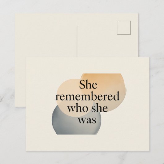 She Remembered Who She Was Postcard – Feminine Emp Briefkaart (Voorkant / Achterkant)
